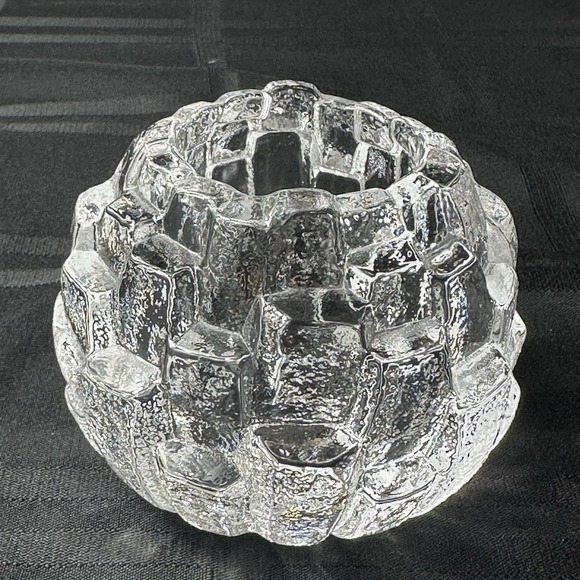 Kosta Boda Other - Kosta Boda Sweden Igloo Art Glass Votive Candle Holder Clear Signed Tealight